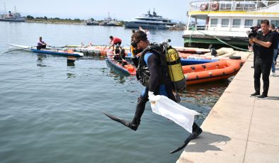 Dalgıçlar Tuzla’dan haykırdı: Marmara temiz kalsın balıklar nefes alsın